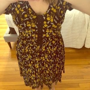 Anthropologie black and yellow dress